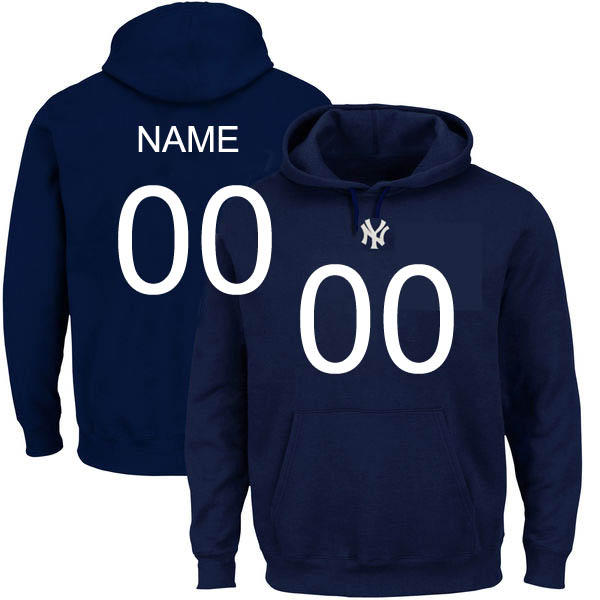 Customized New York Yankees Navy Big Tall Name and Number Hoodie->los angeles lakers->NBA Jersey